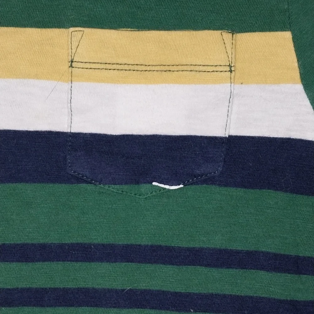Gap Green, Blue and Yellow Striped Long Sleeve Tee Small